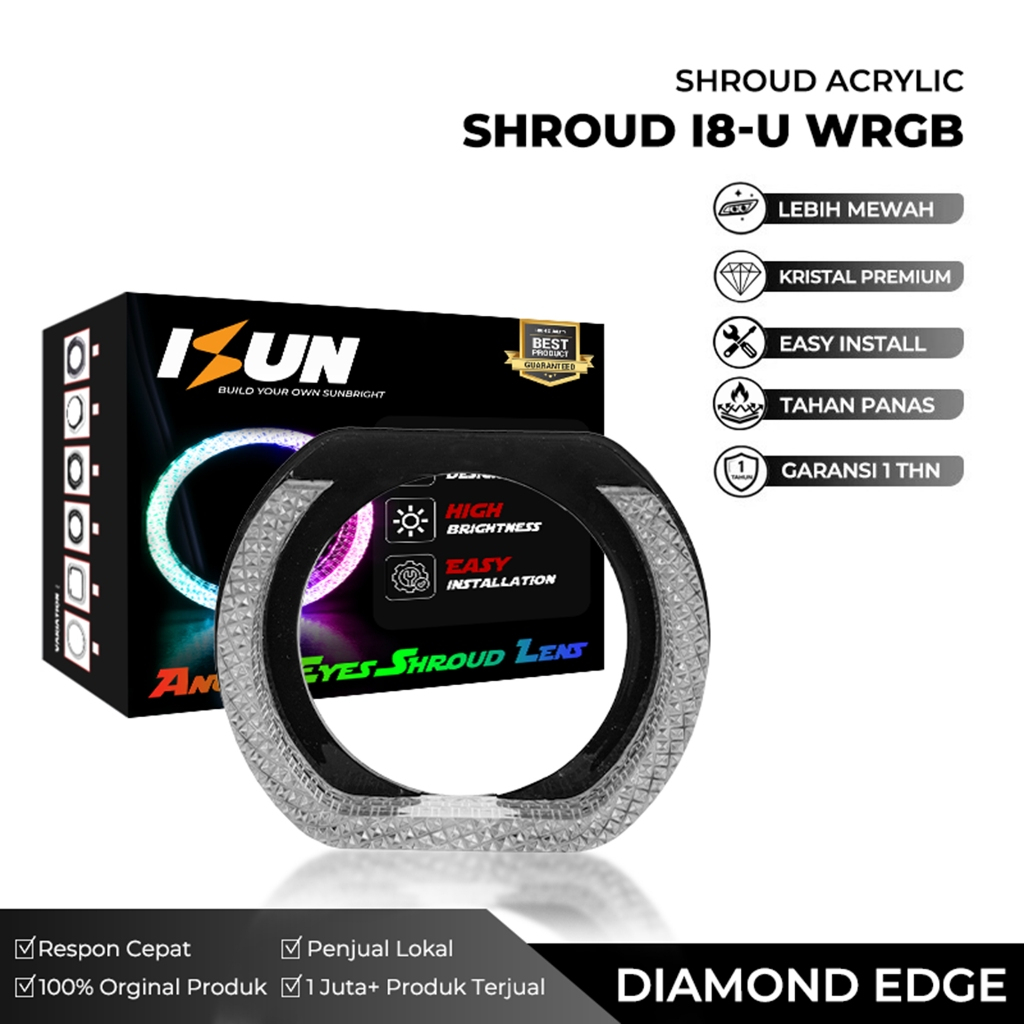 Shroud Matrix 5D อะคริลิครถจักรยานยนต์ I8-U-WRGB 2.5 นิ้ว APP บลูทูธ 210 โหมด DC12V