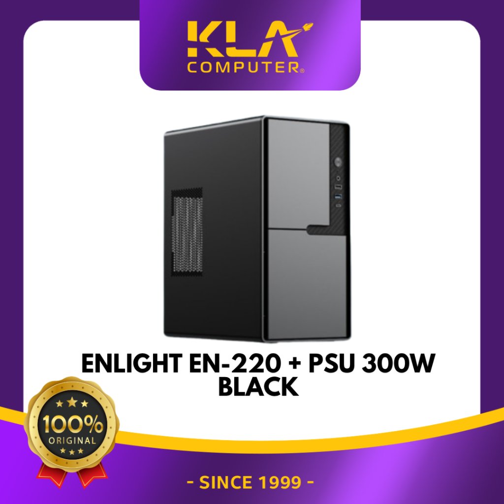 ENLIGHT EN-220 + PSU 300W BLACK enlight EN220 ใหม่ + PSU 300 WATT + 1 FAN M-atx ITX mini Case Comput