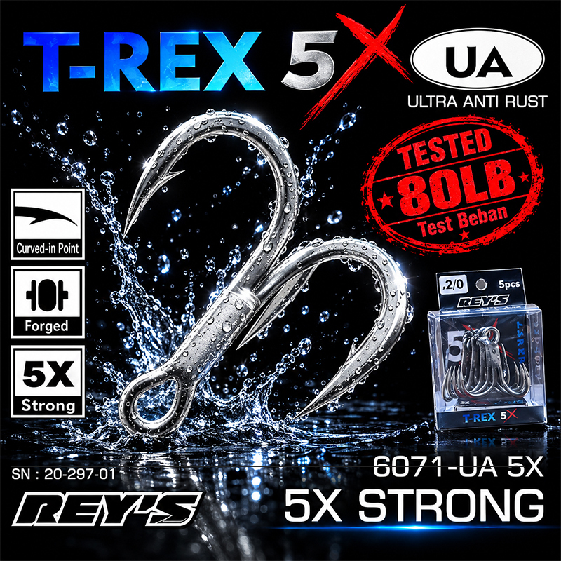 TREBLE HOOK T-REX 5X STRONG ULTRA ANTIRUST