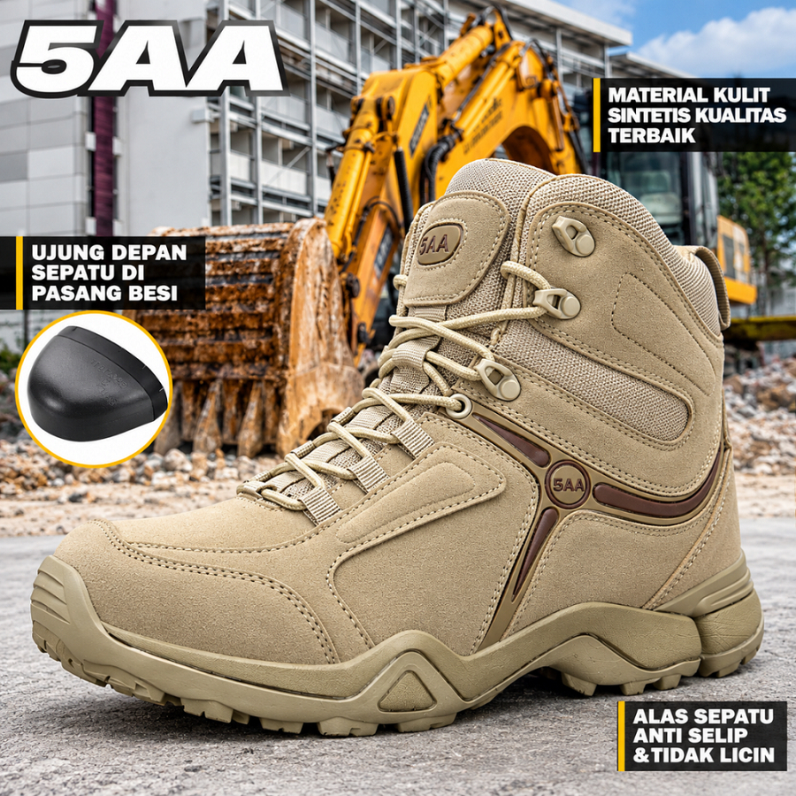 DELTA tactical Mountain adventure Hiking Outdoor Safety Boots with Steel Toe 5AA 6INC Field Work Black Cream Size 39-44