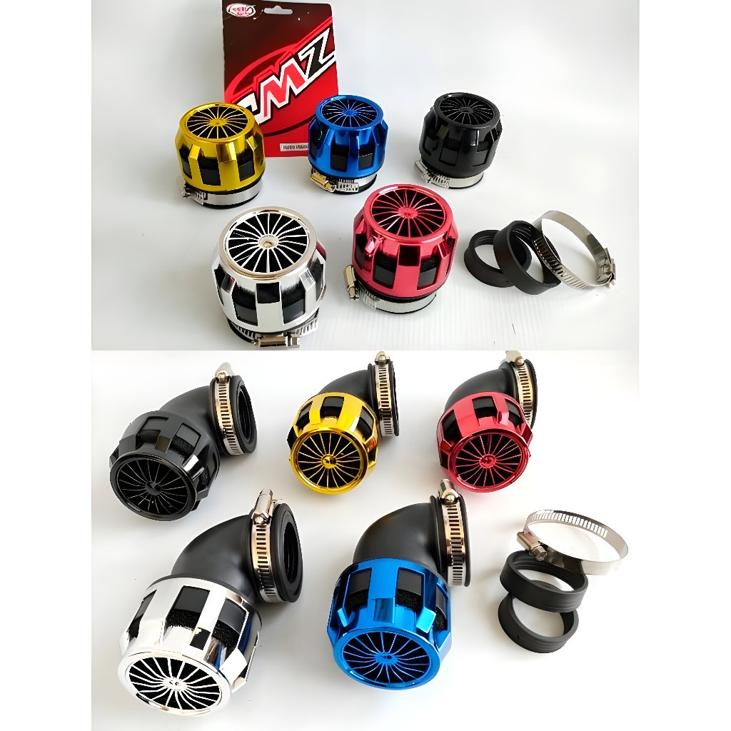 MERAH TURBIN AIR FILTER 35 มม. / 42 มม. / 48 มม. มอเตอร์ UNIVERSAL FILTER คาร์บูเรเตอร์ PE 24 26 28 CMZ RACING GOLD RED SILVER BLACK BLUE