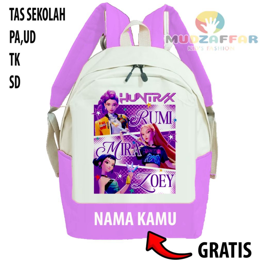 HUNTRIX KPOP DEMON HUNTERS CHILDRENS กระเป๋าเป้สะพายหลัง HUNTRIX KPOP CHILDRENS