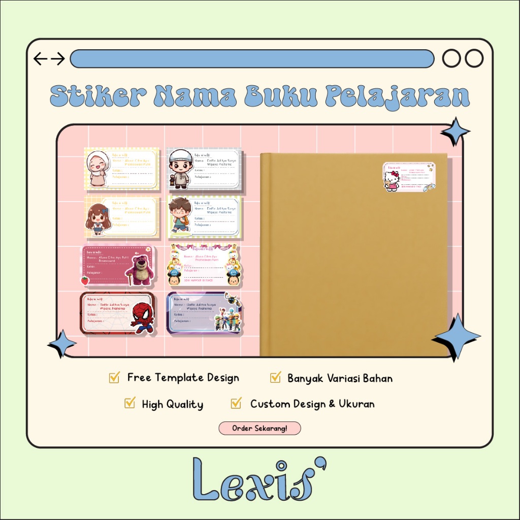 หนังสือย่อย NAME LABEL STICKER / NAME LABEL / SUBJECT STICKER / SUBJECT BOOK STICKER / CHARACTER SUB