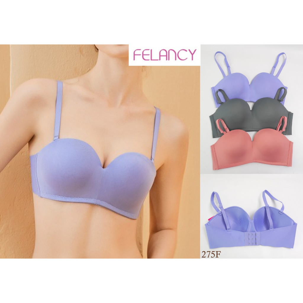 FELANCY Womens Half Cup Bra Thin Foam Underwire Size 36B Plain Smooth ชุดชั้นใน 275F