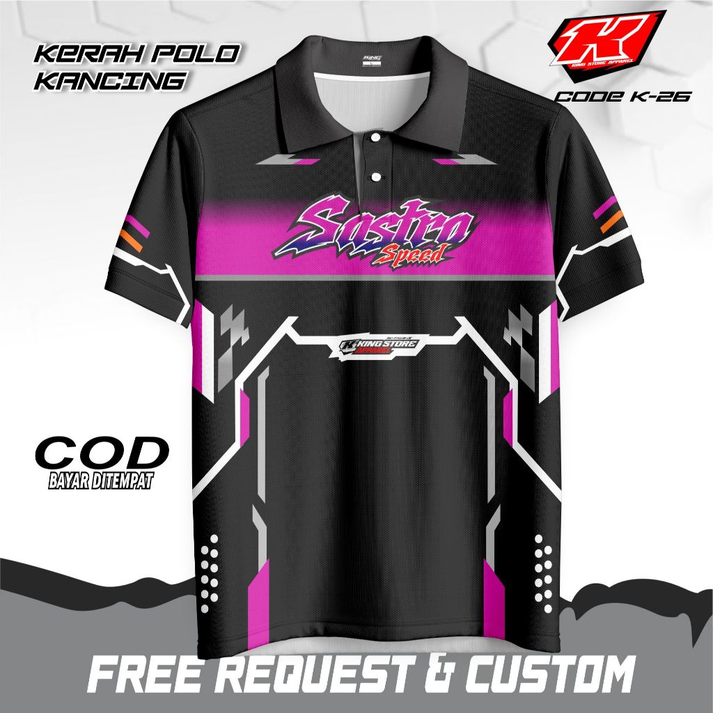 CUSTOM JERSEY CAN CHANGE NAME และ NUMBER เสื้อยืดแข่งที่กําหนดเองการพิมพ์เต็มรูปแบบ CODE K-26