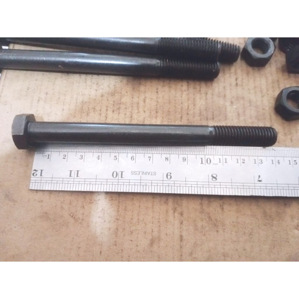 BM STEEL 8.8 M12X140MM HT | BOLT STEEL NUT 8.8 M12X14CM HALF THREAD KEY 19 (1 ชิ้น)