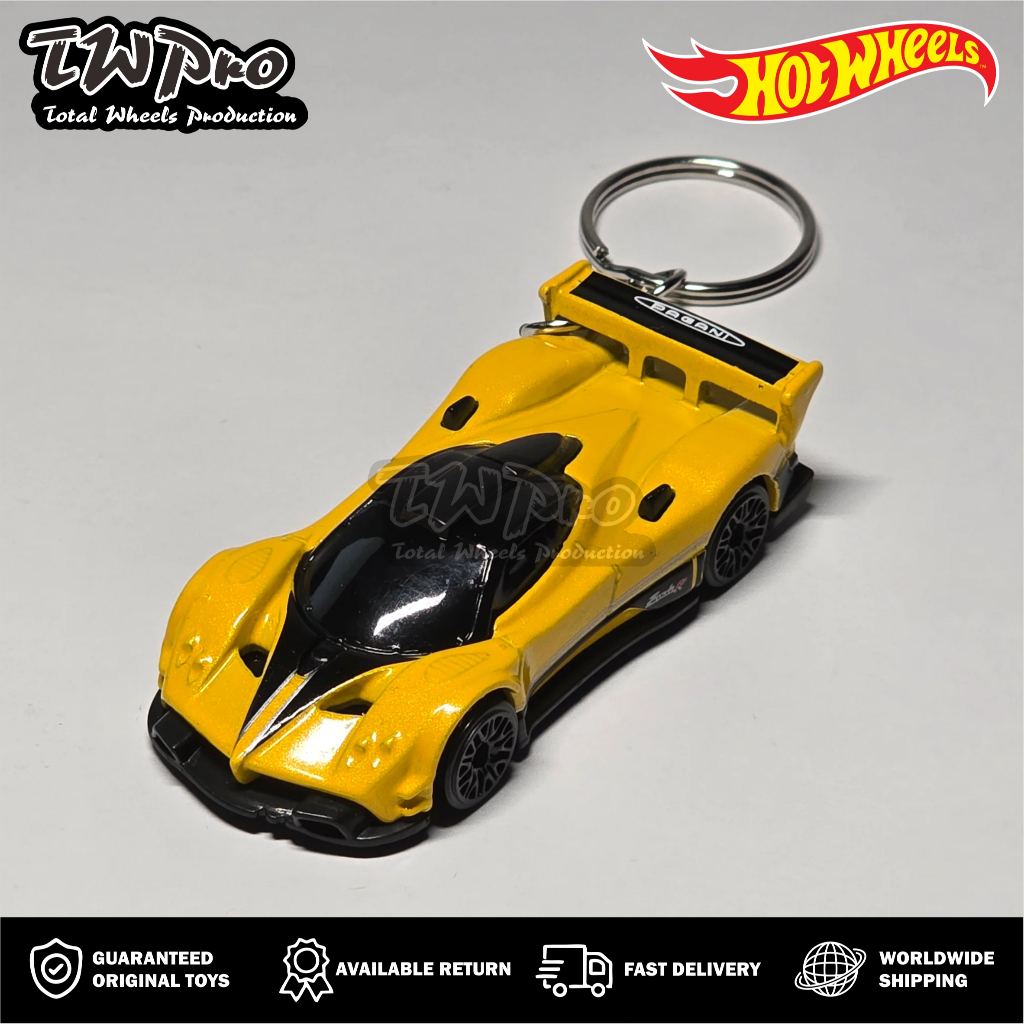 GANTUNGAN HOT WHEELS PAGANI ZNDA R KEYCHAIN - สีเหลือง - KEYRING - พวงกุญแจ - CUSTOM - TOTAL WHEELS