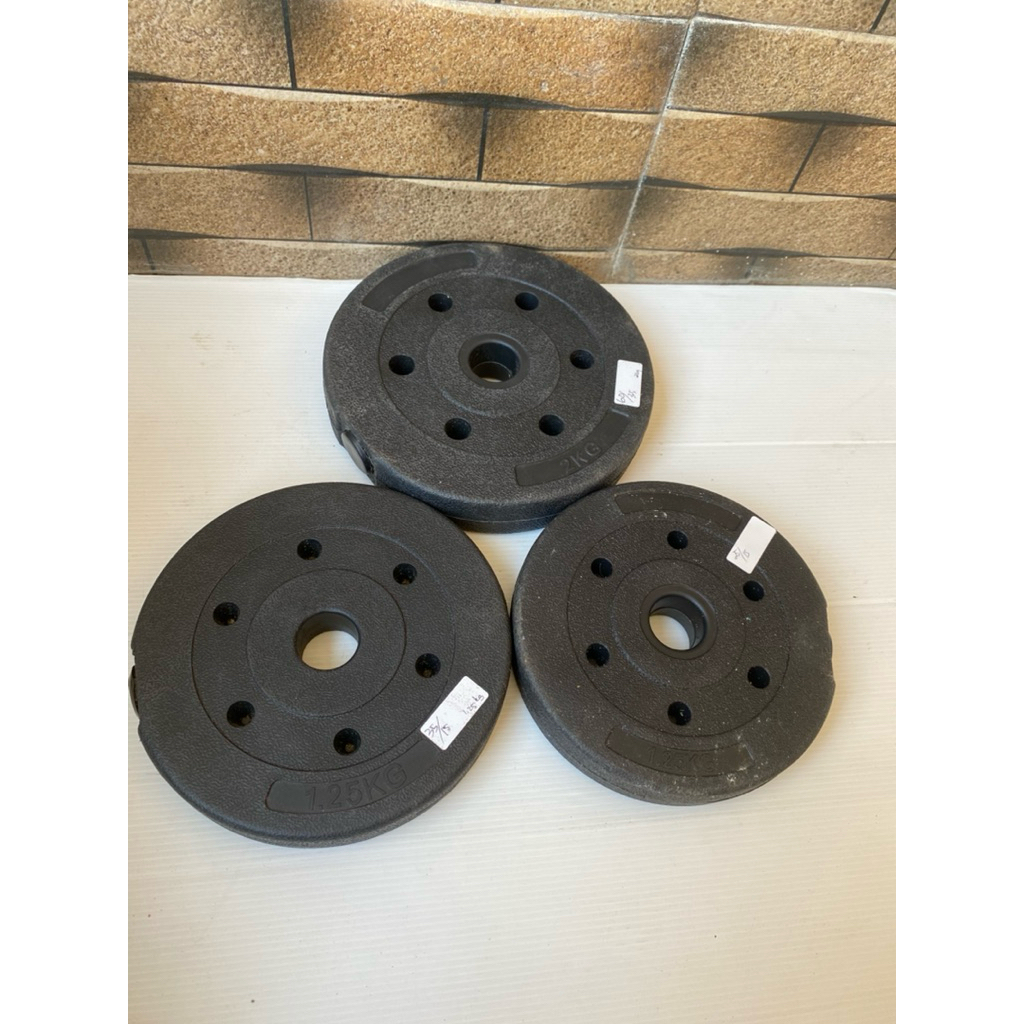 3กก. 1.5กก. 1.25กก. แผ่นน้ําหนัก PVC BM-A018 Barbell Rubber Dumbell Weight Plate