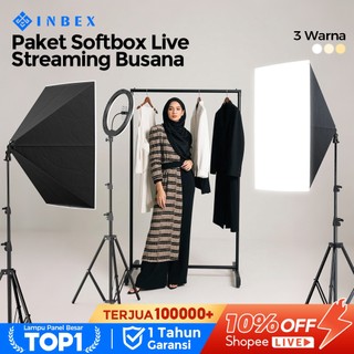 INBEX 3 Warna  Lampu Studio Softbox Led E27 Remote Control Lives/Video/Fotografi