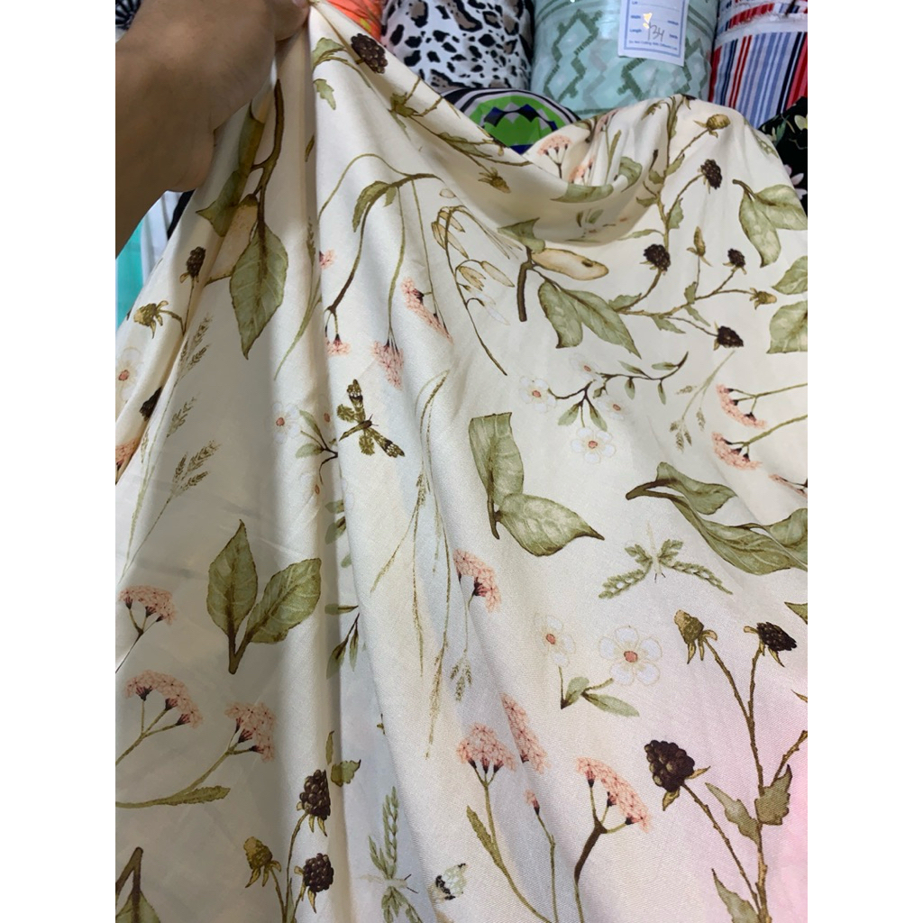 KATUN ผ้าคอตตอนปูเจ็ทลายดอกไม้ || ผ้าคอตตอนนําเข้าพรีเมียม || Zk ราคา 0.5 mtr