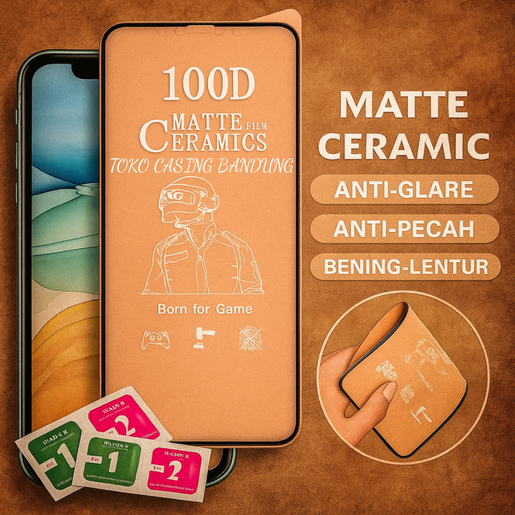 กระจกนิรภัยสําหรับเล่นเกมเซรามิค Matte Anti-Scratch Full Cover Anti-Glare ทุกประเภท Xiaomi Redmi 15 