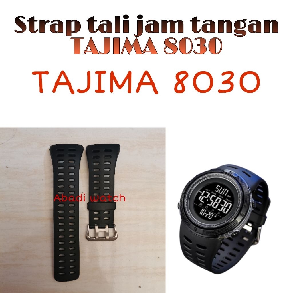 TAJIMA 8030 80 30 DIGITAL RUBBER WATCH STRAP TAJIMA8030