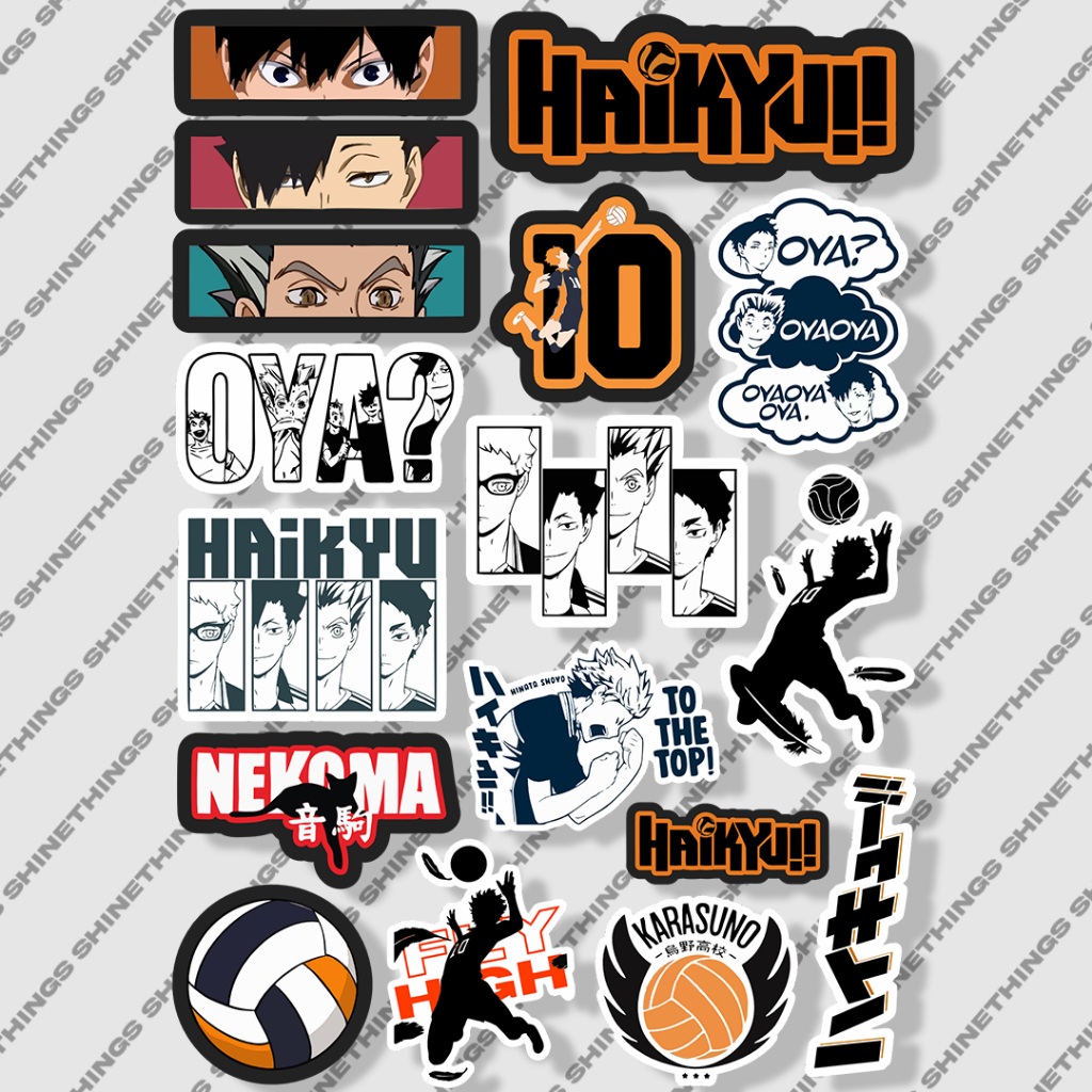 สติ๊กเกอร์อนิเมะกันน้ํา Haikyu สําหรับเคสหมวกกันน็อค hp tumblr || สติ๊กเกอร์อนิเมะ HAIKYUU!!