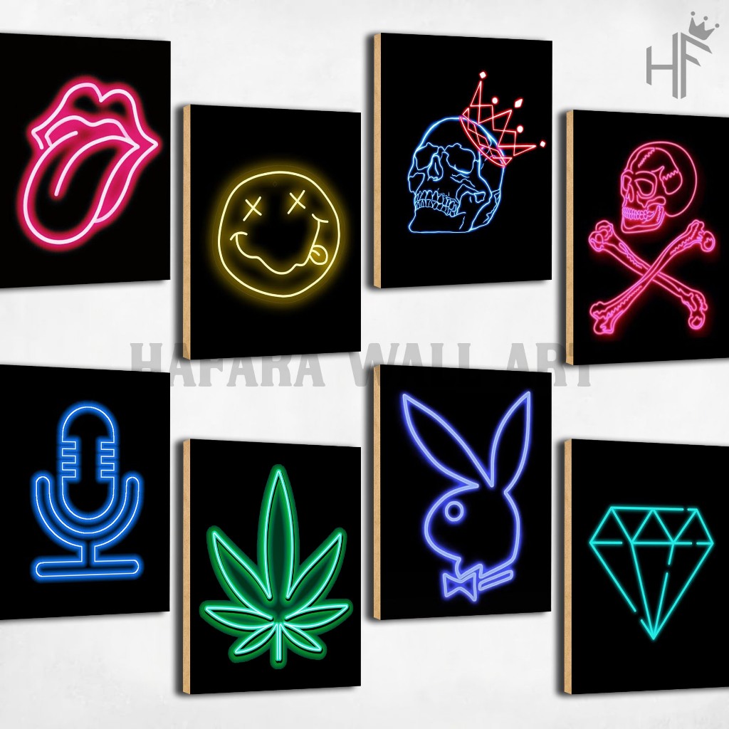 Aesthetic Wall Decor with Aesthetic Neon Light Motif - Retro Aesthetic Room Decor - [HF06] Aesthetic