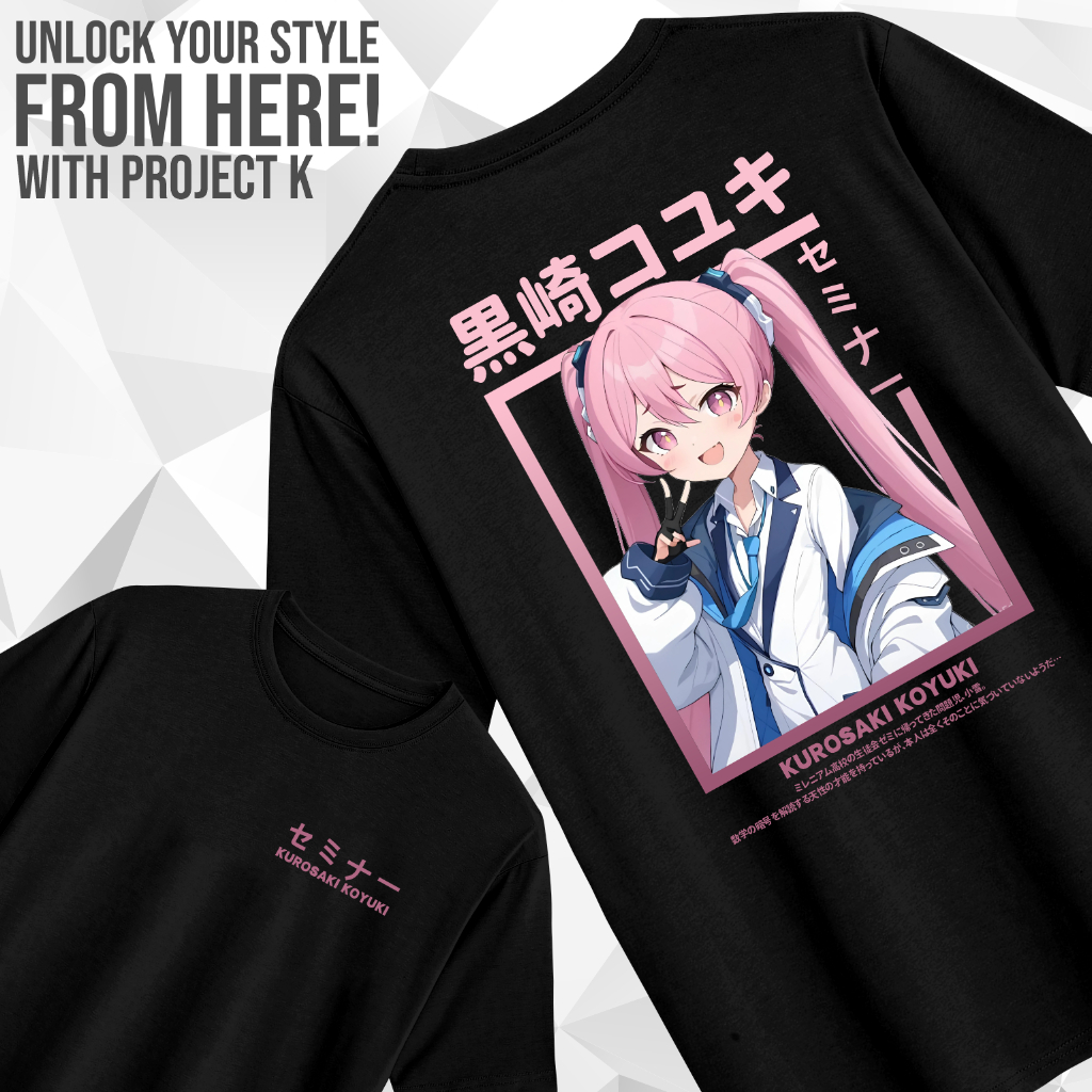 PROJECT K T-SHIRT KUROSAKI KOYUKI BLUE ARCHIVE DISTRO T-SHIRT ANIME GAME - Cotton Combed 30s