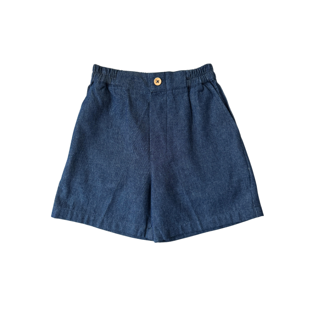 SOLERAM - MIKO Denim Short - สีน้ําเงินเข้ม / กางเกงยีนส์ขาสั้นเด็ก