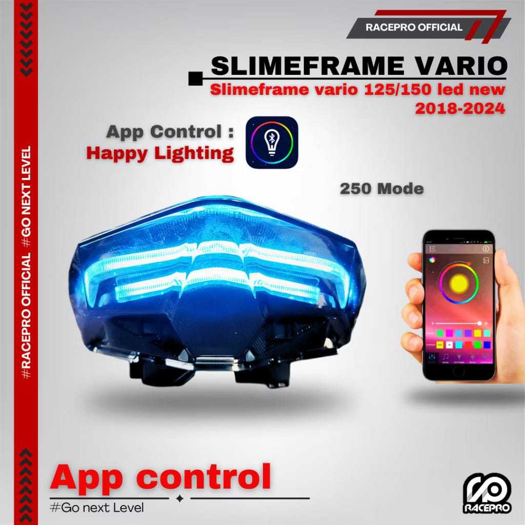 MERAH Racepro RGB Slimframe Stoplamp Vario 125/150 LED / STOPLAMP VARIO 125/150 LED 2015-2018 VARIO 125/150 2018-2023 RUNING จุดสีแดงและ SLIMEFRAM