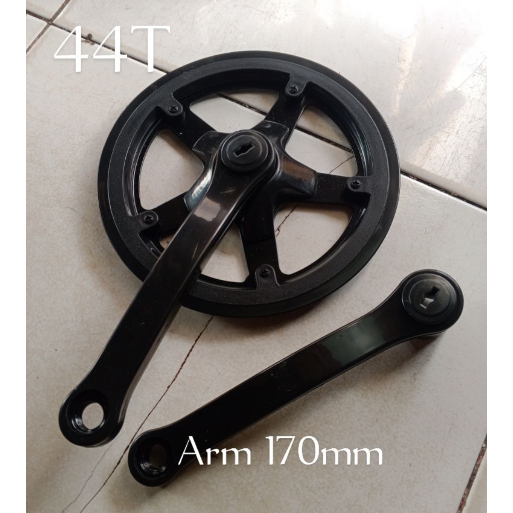จักรยานเกียร์หน้า Crankset Single Speed 44T Arm 170mm