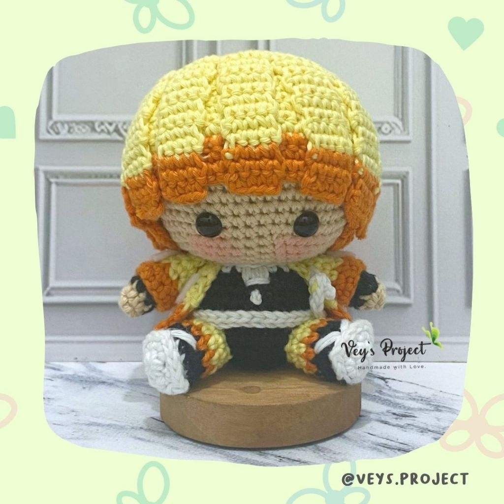 ตุ๊กตาถัก Zenitsu Demon Slayer - Zenitsu Demon Slayer Amigrumi