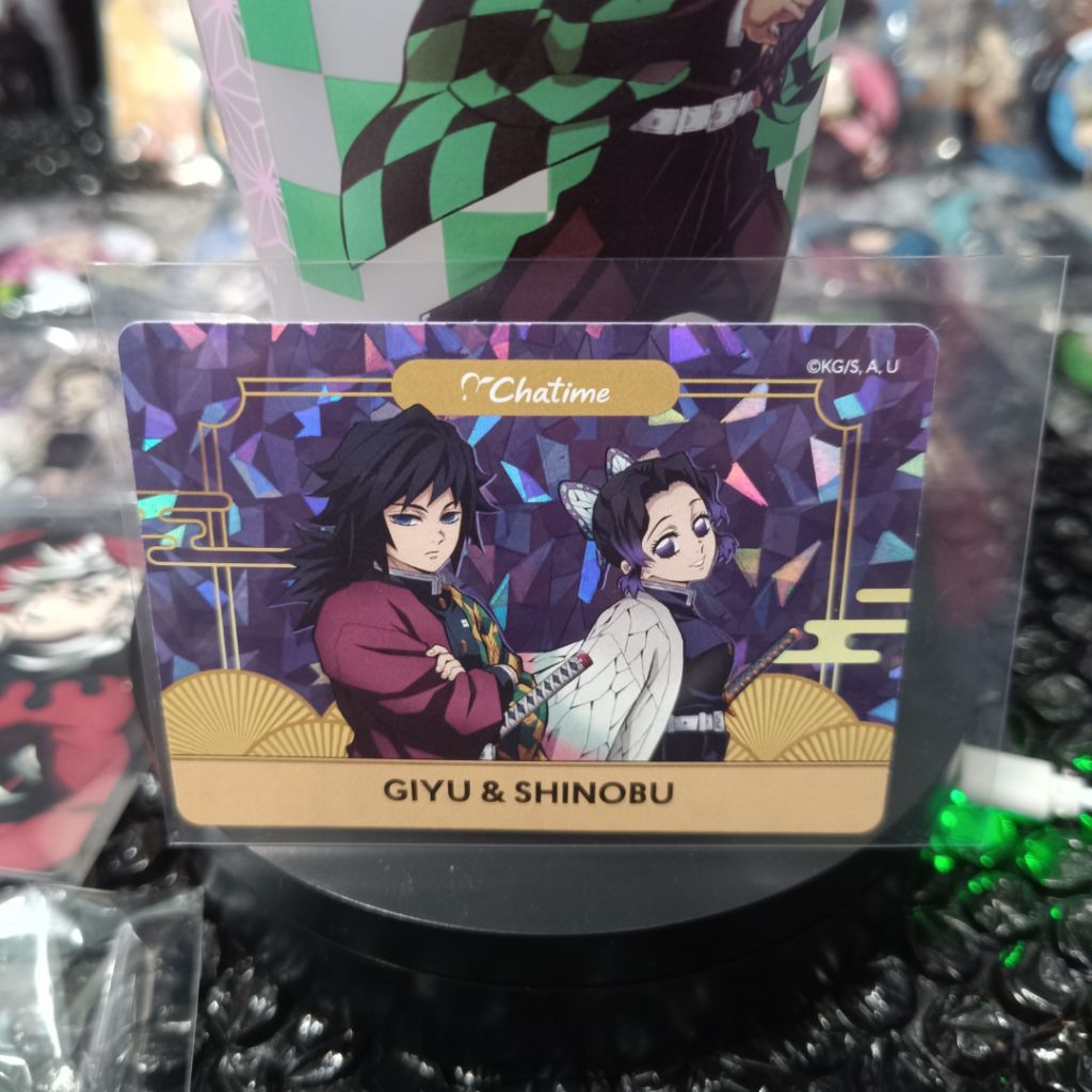 Giyu Shinobu Card Chatime x Demon Slayer KNY Kimetsu No Yaiba Collaboration Chatime อินโดนีเซีย Giyu