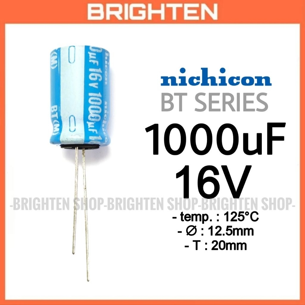 NICHICON Elko 1000uF 16V 125°C BT SERIES Elco