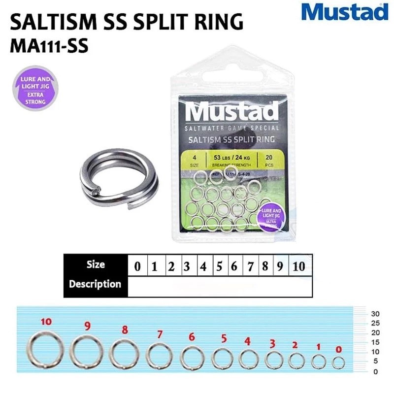 แหวนแยก Mustad SALTISM SS MA111 พรีเมี่ยม