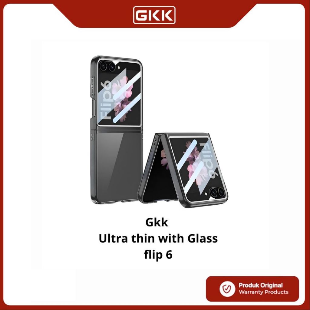 Samsung Galaxy Z Flip 6 Flip6 GKK แบบบางพิเศษพร้อมเคสแก้ว