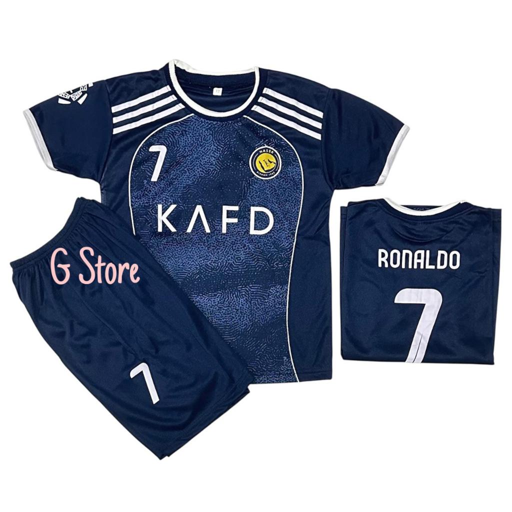 Al nassr navy club ronaldo cr7 ชุดฟุตบอลเด็ก ชุดเสื้อฟุตบอลคุณภาพล่าสุด เสื้อฟุตซอลผู้ชาย