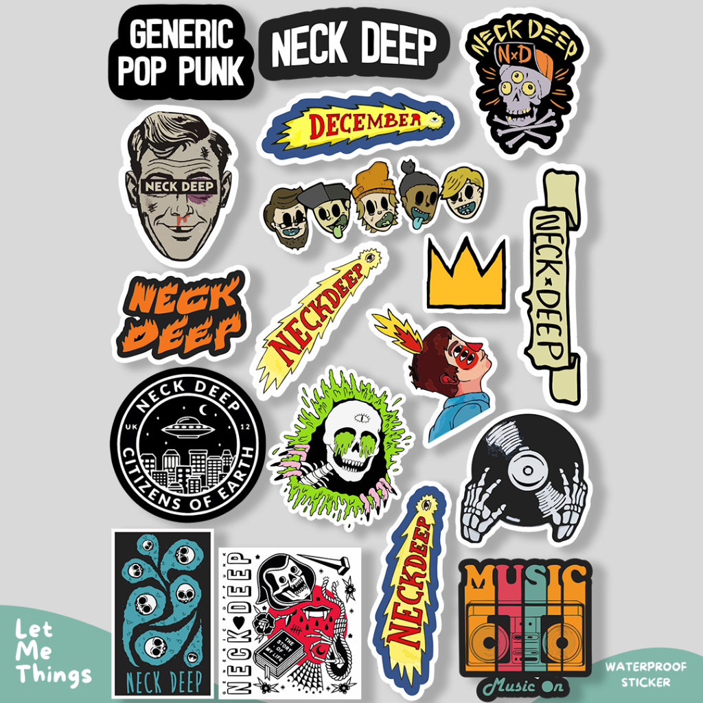 Aesthetic Sticker case hp หมวกกันน็อค tumblr || สติ๊กเกอร์แบรนด์ NECKDEEP hypebeast