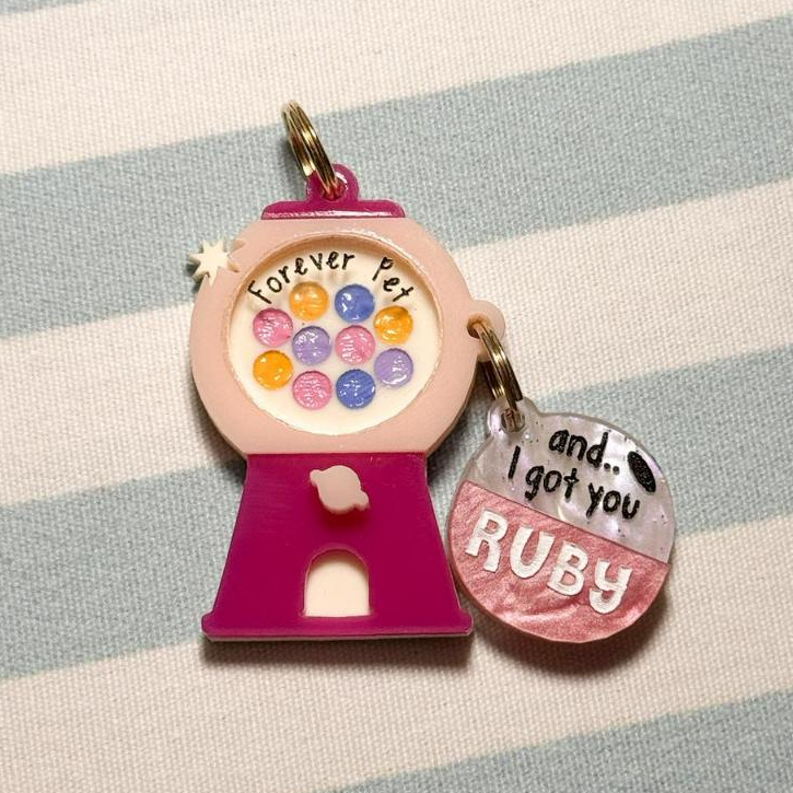 GANTUNGAN NAME TAG EDITION - PET TAG CHARM ACRYLIC custom ACRYLIC NAME รูปร่างสุนัขแมวสร้อยคอแท็กพวง