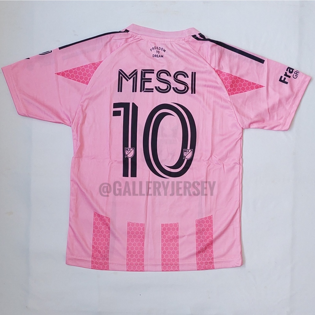 INTER MIAMI เสื้อฟุตบอลชุดสําหรับเด็ก MESSI AWAY PINK PRINTING INTER MIAMI MESSI AWAY PINK KIDS FOOT
