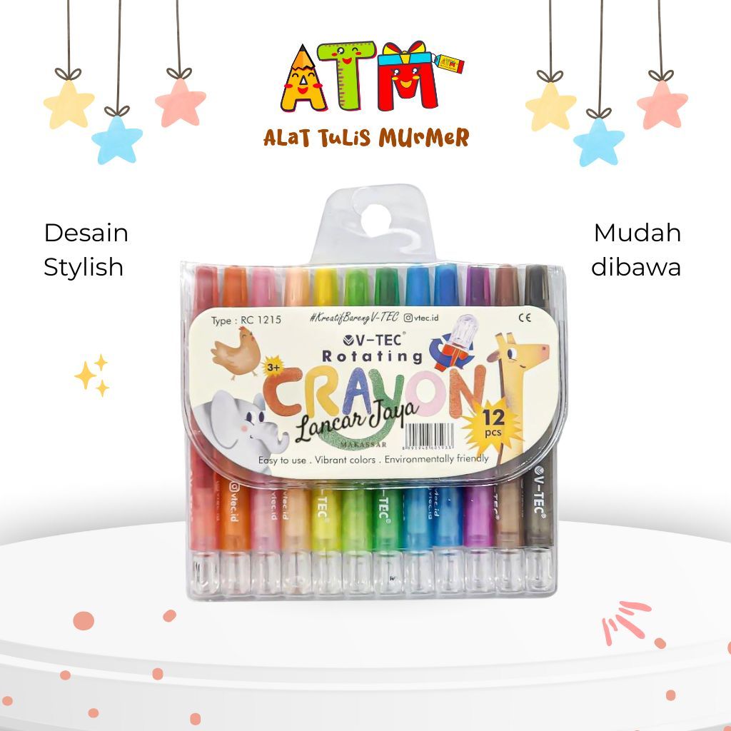 Crayon/Rotating Crayon/Vtec สีเทียนหมุนได้ RC Short 1215/12 สี