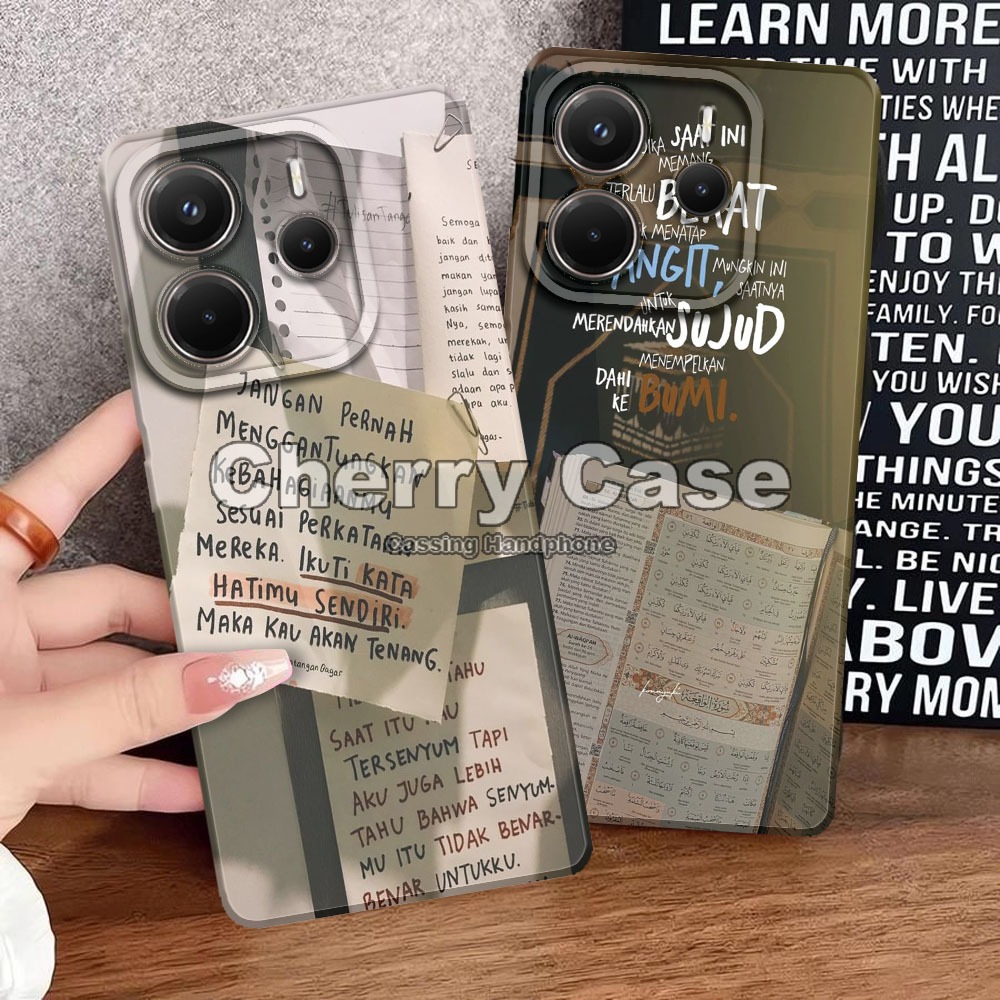 Cherry Acc QW46 SoftCase Pro กล้อง Word Motif สําหรับ Redmi หมายเหตุ 14 4G/5G Kesing กรณี Hp Cassing