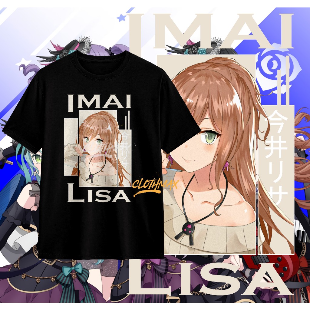 เสื้อยืดผู้ใหญ่ Imai lisa Bang Dream Roselia เสื้อยืดอะนิเมะ BanG Dream! เสื้อยืดมินาโตะ Yukina Orig