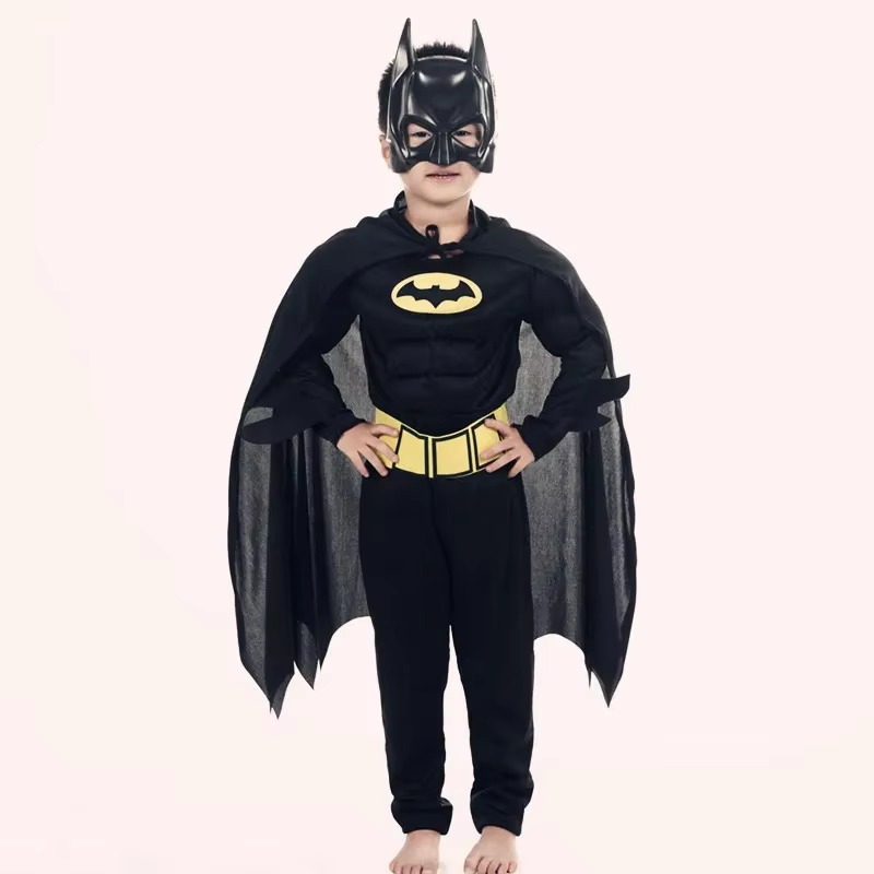 Kids Superhero Costume BATMAN เสื้อ + หน้ากาก (1 ชุด)