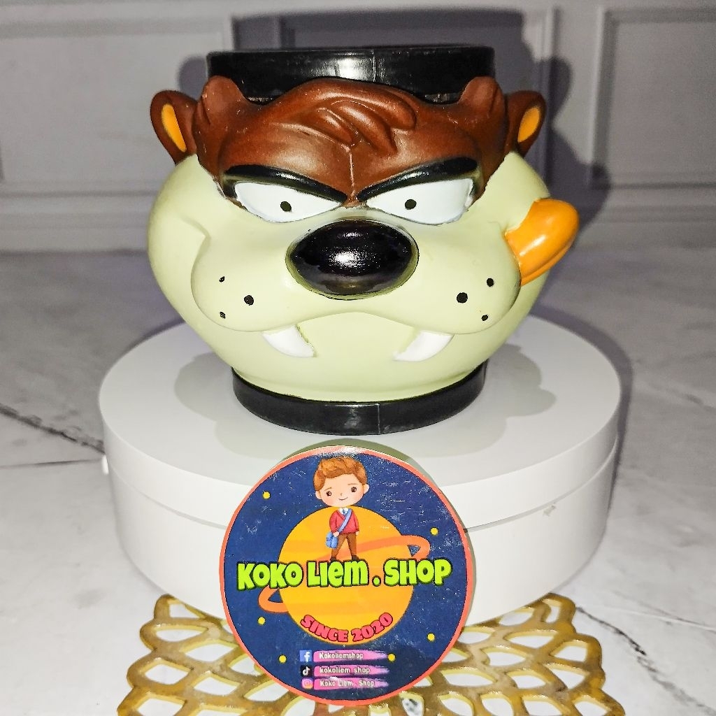 แก้วโชว์วินเทจ ฟิกเกอร์ TAZMANIAN 90an LOONEY TUNES (สินค้าหายาก) KOPRI (PL)
