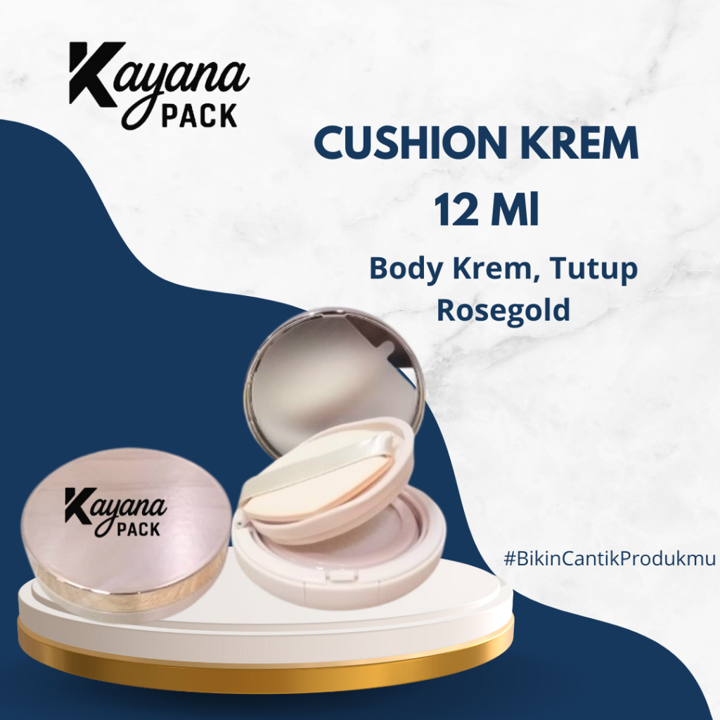 POT CUSHION CREAM (ครีม) พร้อม ROSEGOLD LID 12ML (DIY CUSHION X12)