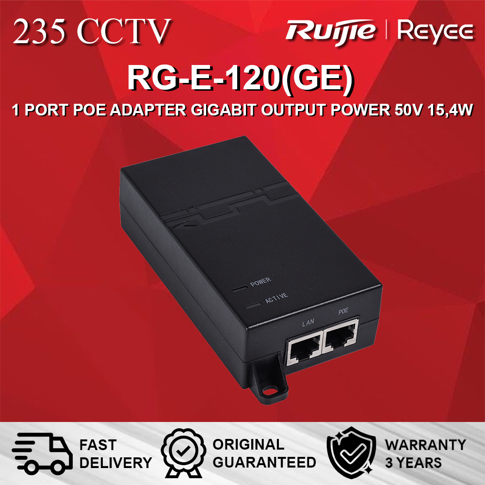 RUIJIE REYEE RG-E-120(GE) 1 PORT POE ADAPTER GIGABIT OUTPUT POWER 50V 154W