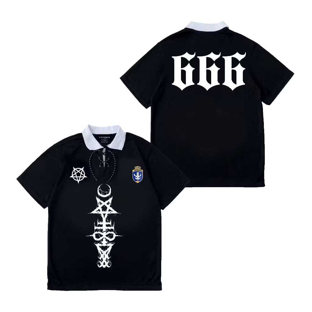 เสื้อยืด Getooxs - เสื้อย้อนยุคซาตาน 666 - เสื้อยืดวงเจอร์ซีย์ Retro Milano