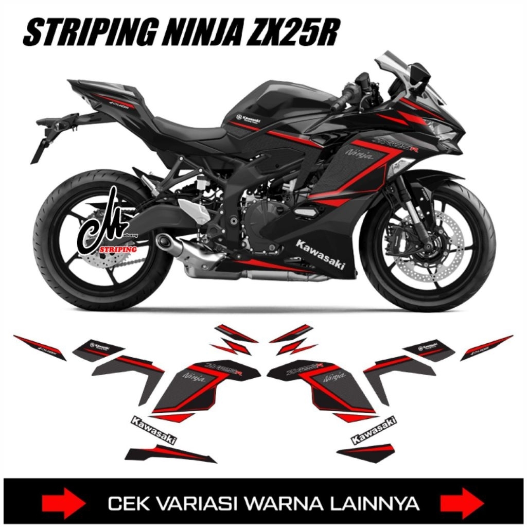 สติ๊กเกอร์รูปลอก Striping Kawasaki Ninja Zx25r คาร์บอนกราฟิก / สติ๊กเกอร์ Decals Zx 25r / Zx25rr / Z