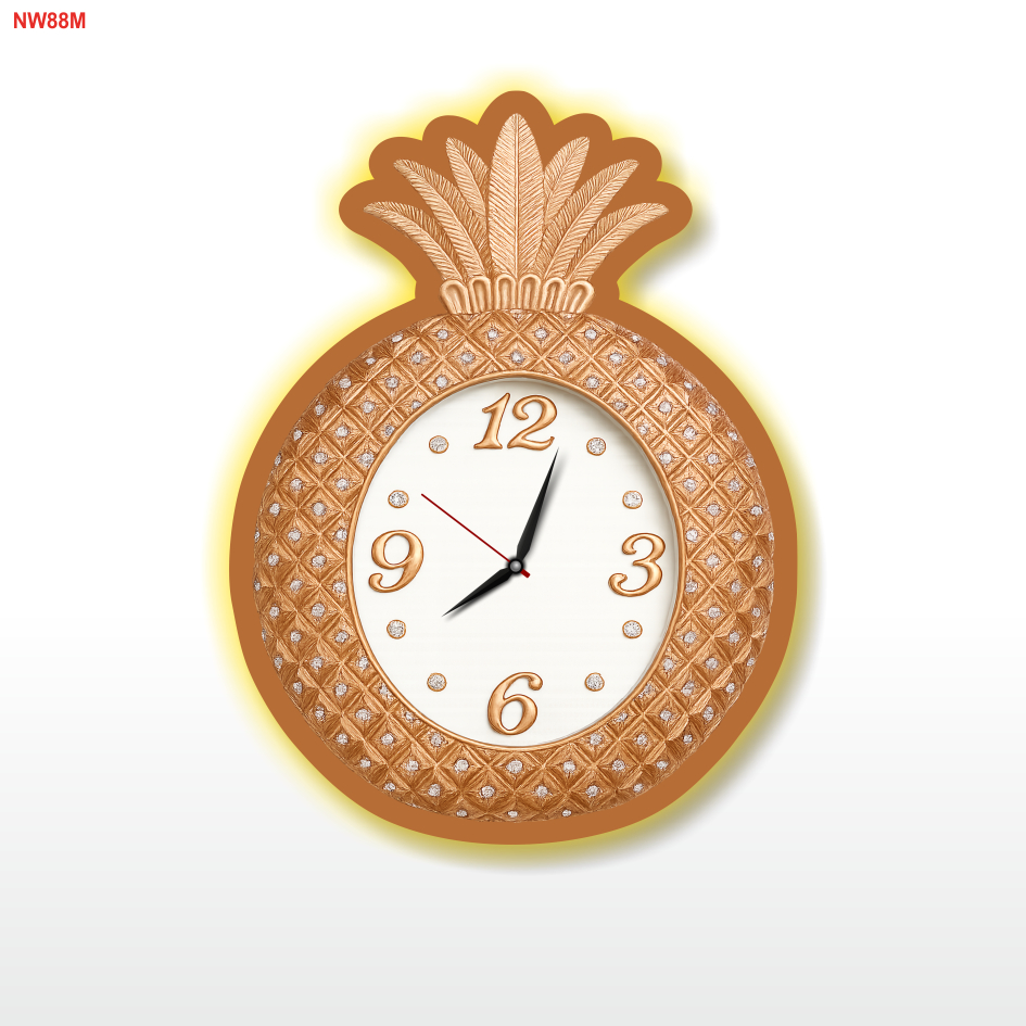 GILart NW88 - COOL AESTHETIC นาฬิกาติดผนัง GOLDEN PINEAPPLE LIVING ROOM DECORATION