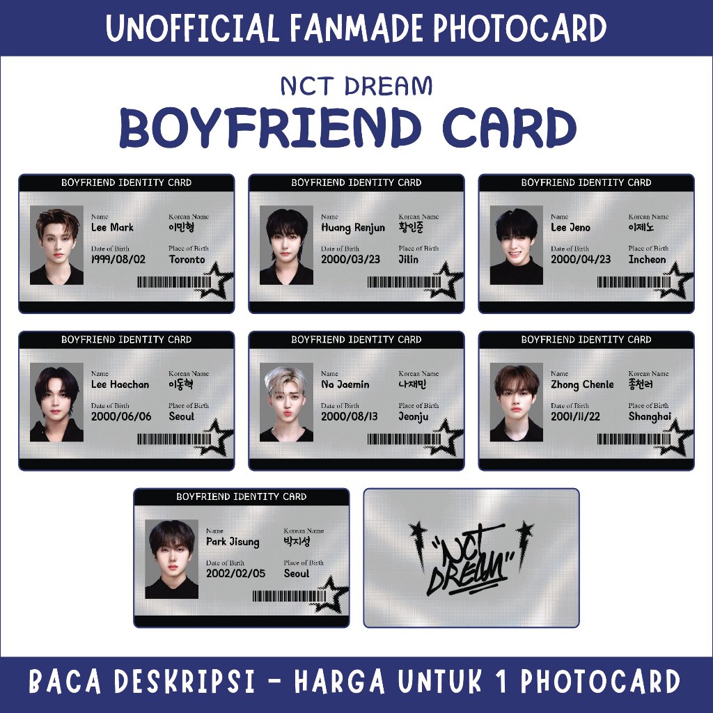 [รูปถ่ายอย่างเป็นทางการ] NCT DREAM - การ์ด BOYFRIEND
