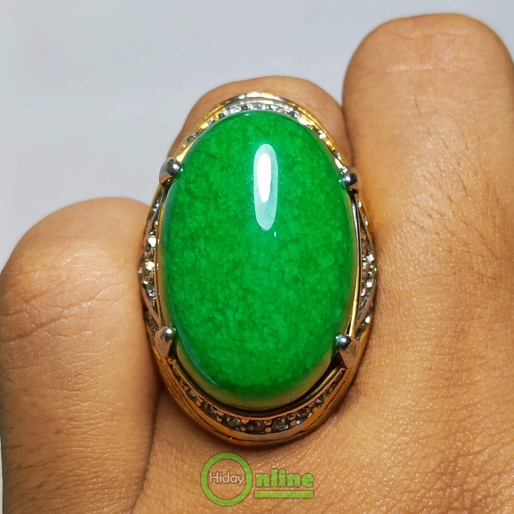 HIJAU JUMBO QUARTZ แหวนหยกสีเขียวธรรมชาติ