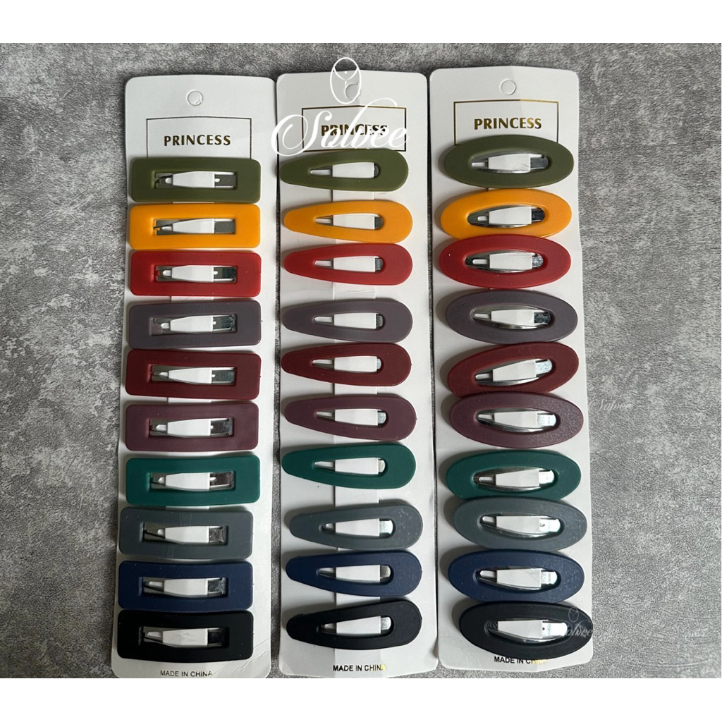 Solve 10 ชิ้น กิ๊บติดผม Matte Earth Tone เกาหลี / กิ๊บติดผมเด็กผู้หญิง (HC-MATTE10)