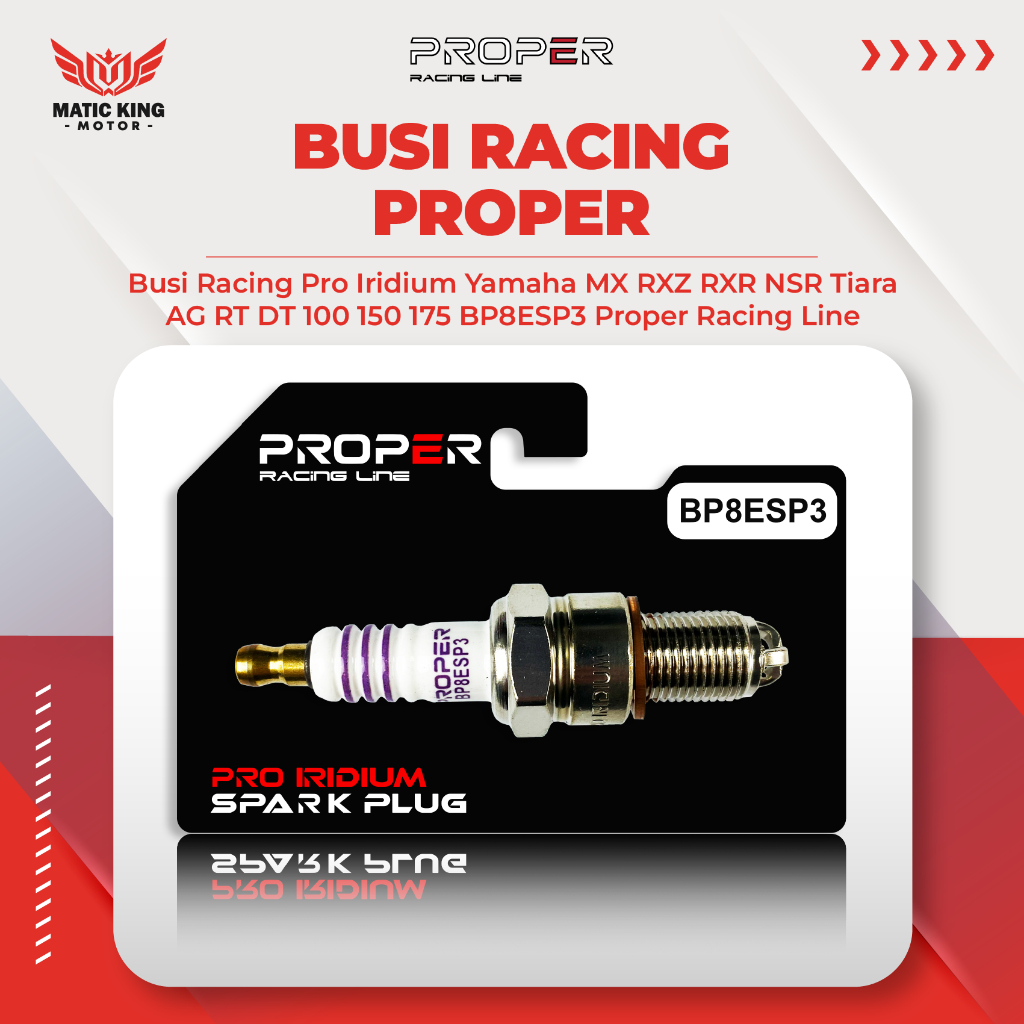 หัวเทียน PROPER หัวเทียนอิริเดียม Pro RXZ RXR AG BW MX Tiara DT RT BP8ES สายแข่ง