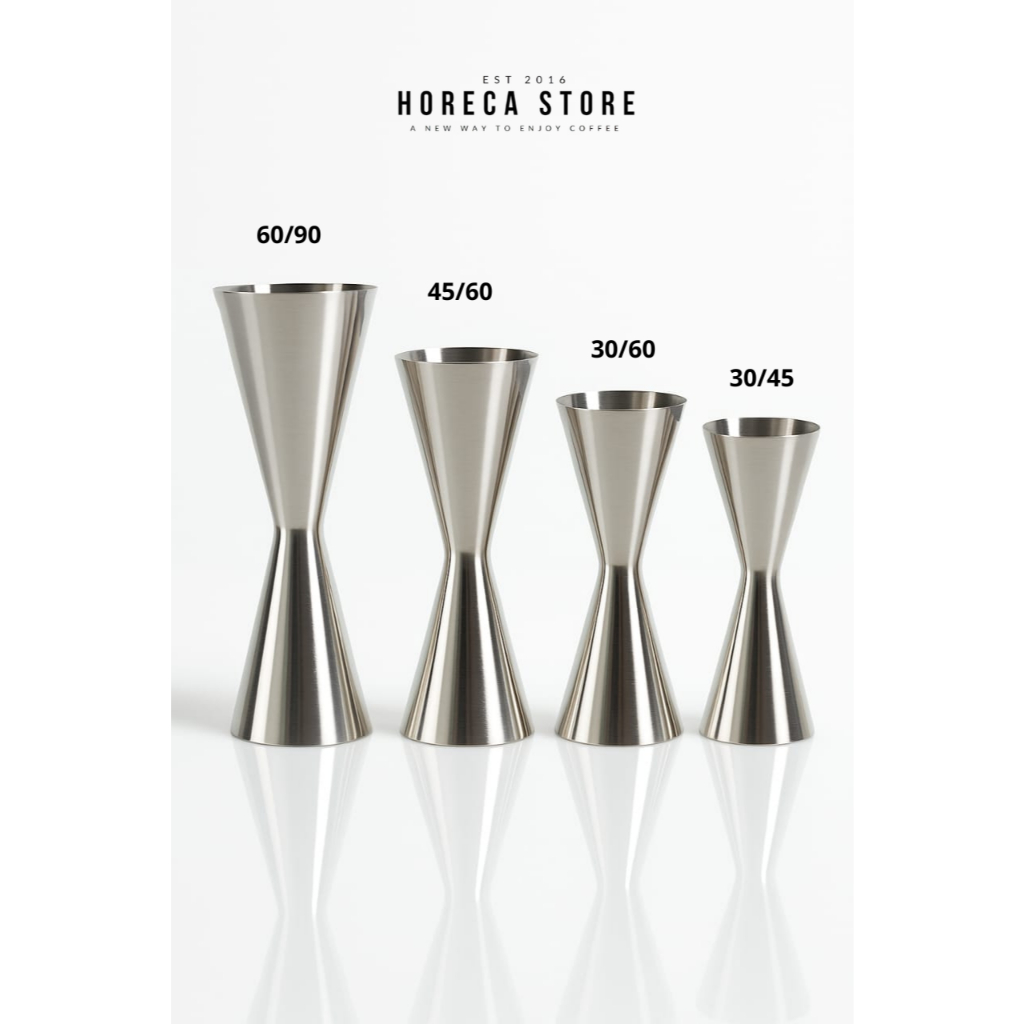 Jigger Slim Stainless 30/45ml, 30/60ml, 45/60ml, 60/90ml - ถ้วยตวง