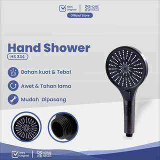 Homeneeds Hand Shower Hitam Dengan 3 Mode Bulat Bahan Abs Chrome HS-334
