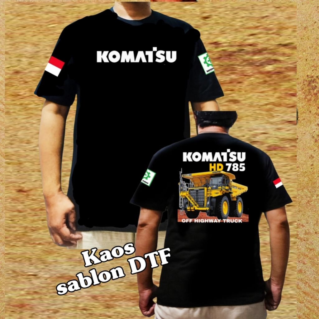 KATUN 24s เสื้อยืดผ้าฝ้าย Dump truck HD 785 komatsu DTF พิมพ์สกรีน