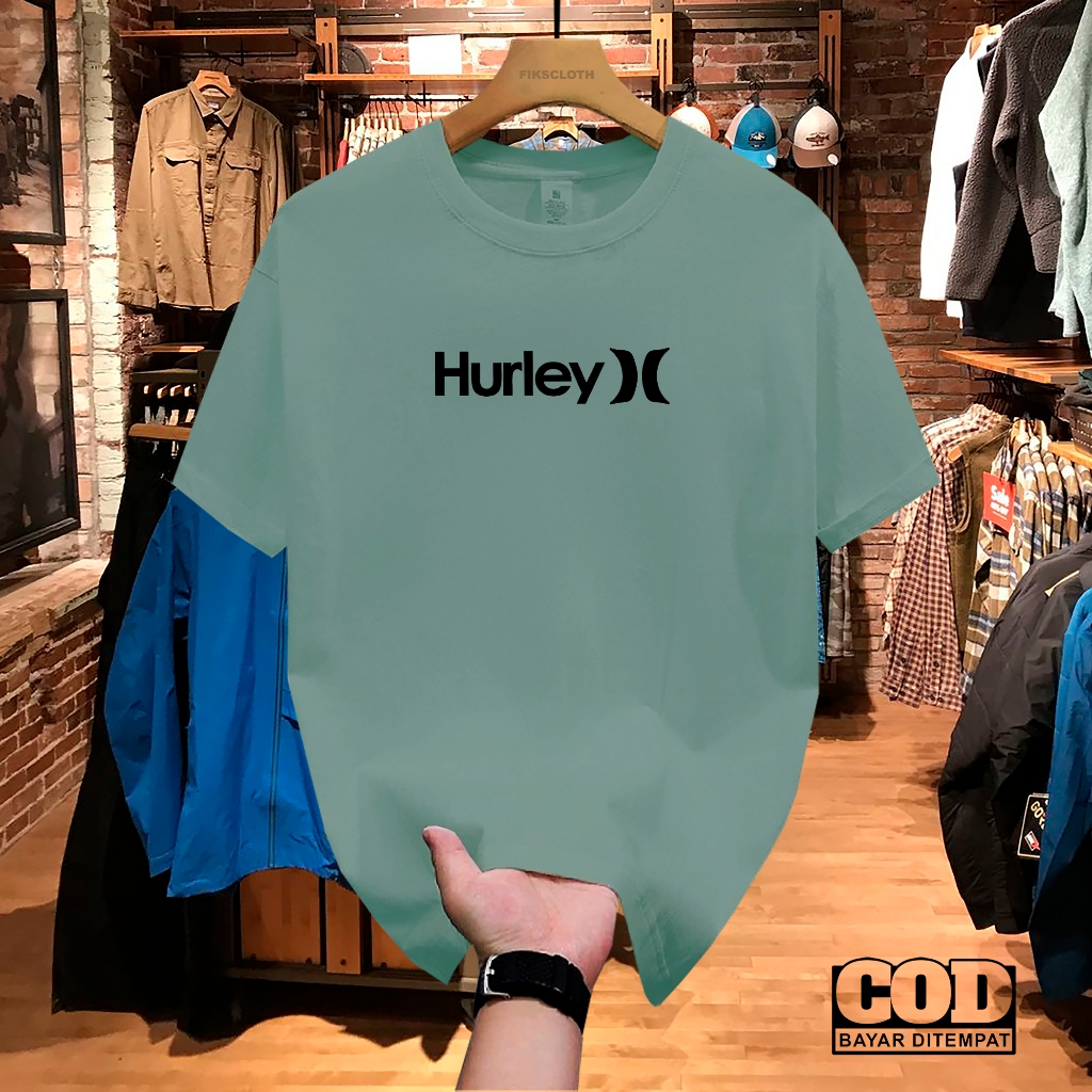 !!! Hurley ข้อความสีดําคุณภาพพรีเมี่ยม Distro เสื้อยืด, ผ้าฝ้าย Combed 30s เสื้อยืดแขนสั้น, เสื้อยืด Unisex สําหรับผู้ชาย/ผู้หญิง
