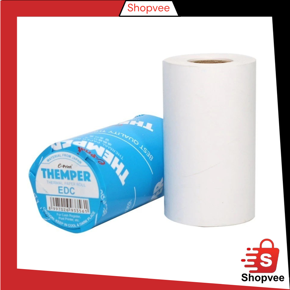 Shopvee_id กระดาษความร้อนสําหรับ EDC Coreless สําหรับเครื่องบันทึกเงินสด Y3881